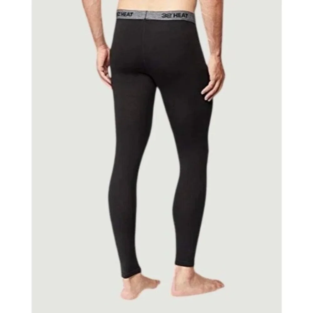 32 Degrees Heat Men's XXL 2-Pack Base Layer Pants Black K1184